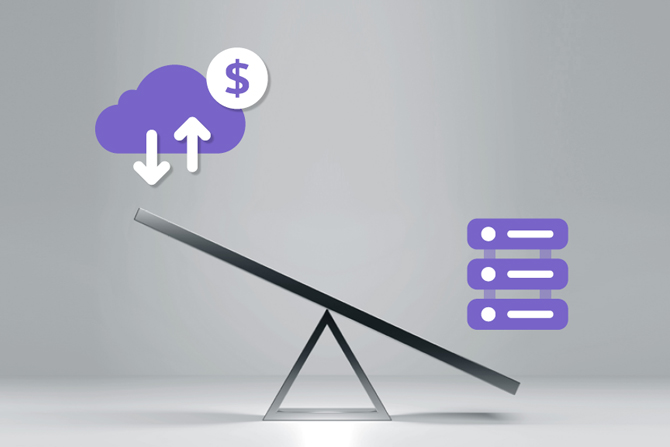 This image illustrates that, as a cloud-based solution, it provides lower initial investment costs for Total Cost of Ownership (TCO) compared to on-premise solutions.