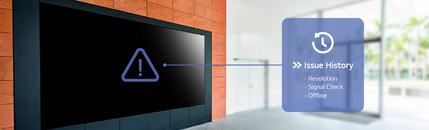 If a device encounters an error, a user can review its issue history.