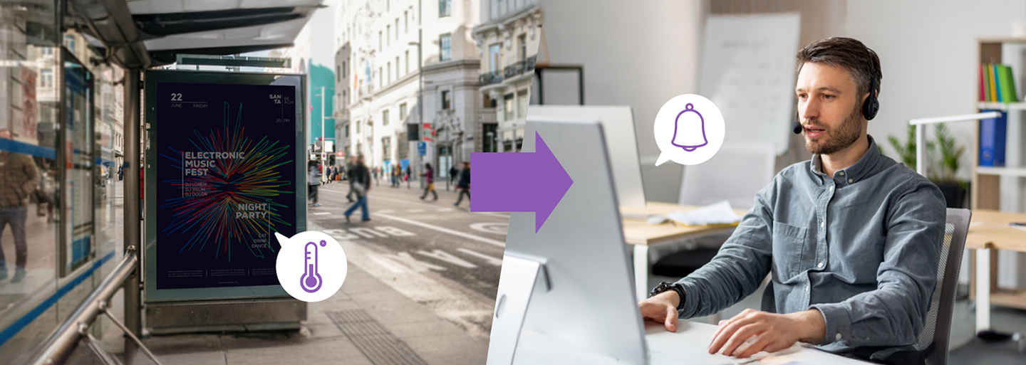When a threshold is exceeded, LG SuperSign Control+ immediately sends an email or SNMP alert to the designated observer.